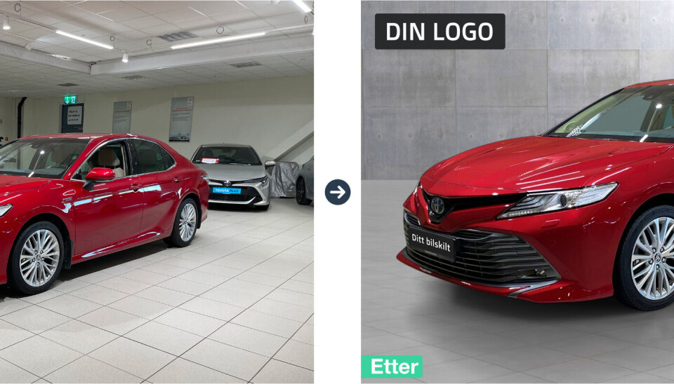 Her ser du bildet før og etter det har gått igjennom AI-teknologien til Autopix