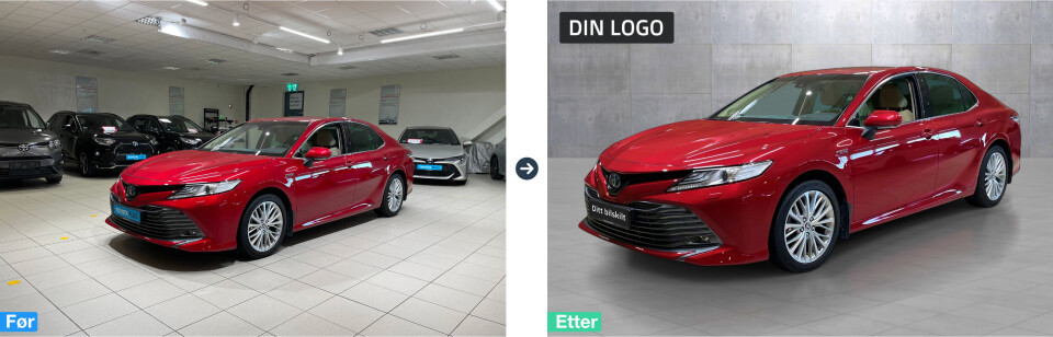 Her ser du bildet før og etter det har gått igjennom AI-teknologien til Autopix